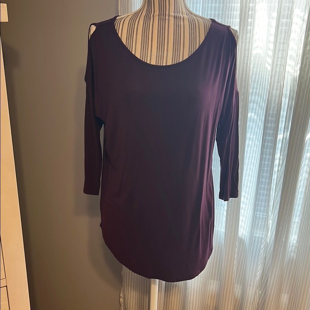 Women's Cold Shoulder Purple Top